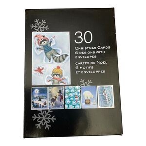 30pc Christmas Cards with 6 Different Designs with Envelopes BNIB